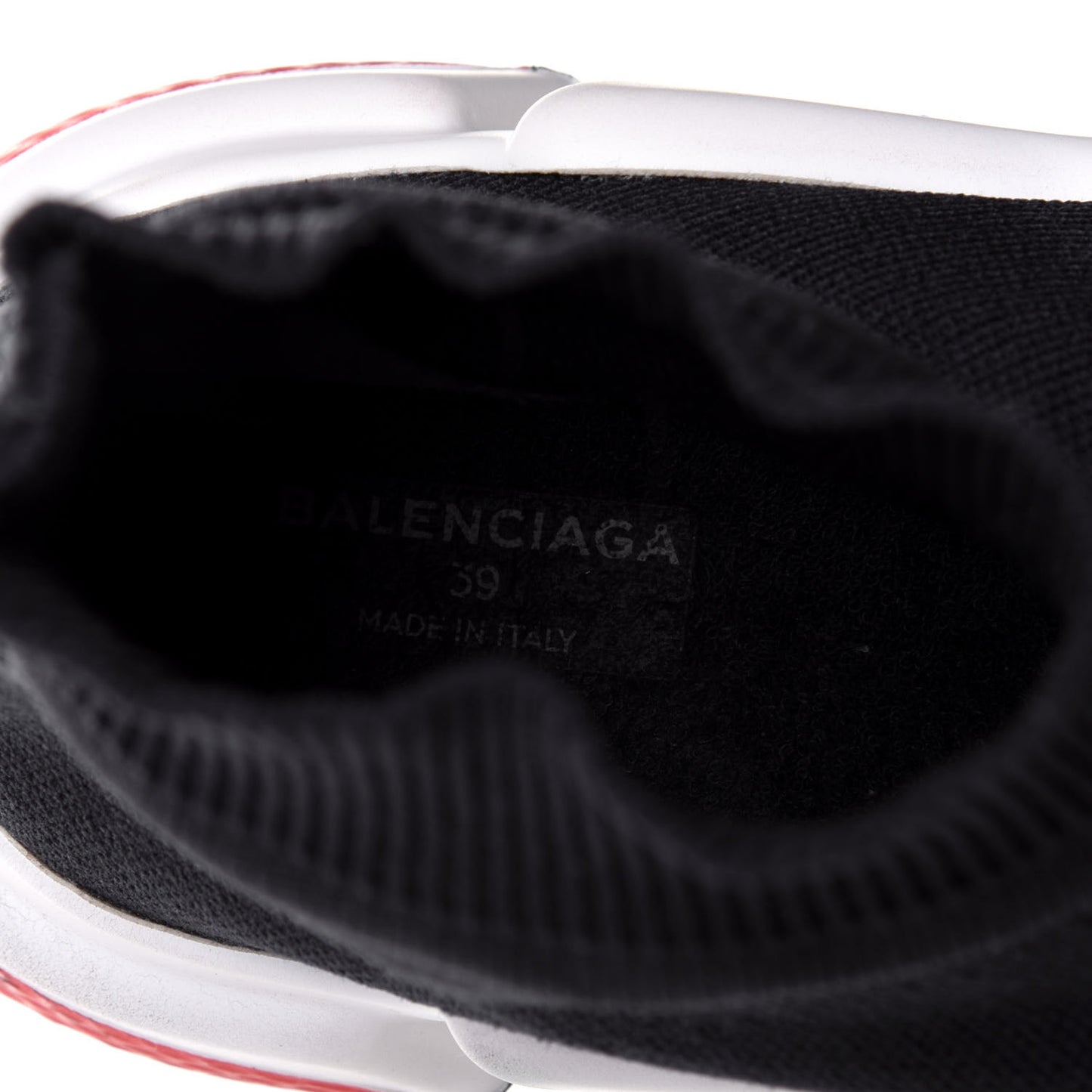 Neoprene Knit Womens Speed Sneakers 39 Black White Red