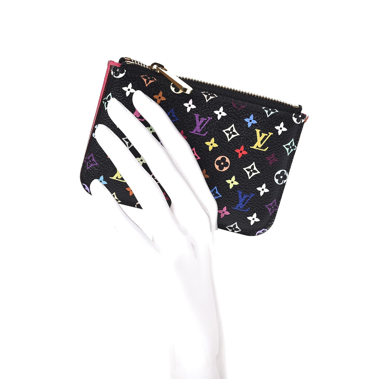 Louis Vuitton Monogram Multicolor Key Pouch Black Grenade 2 of 8