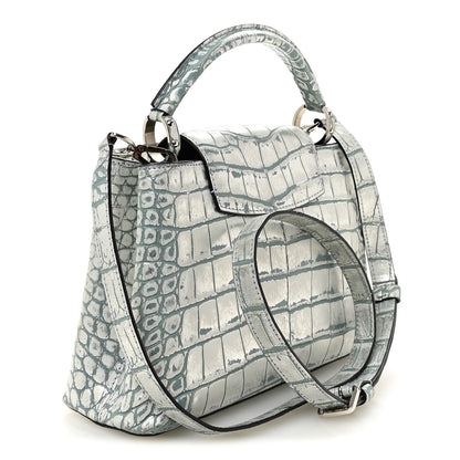 Louis Vuitton Alligator Capucines BB Blue Silver 3 of 9