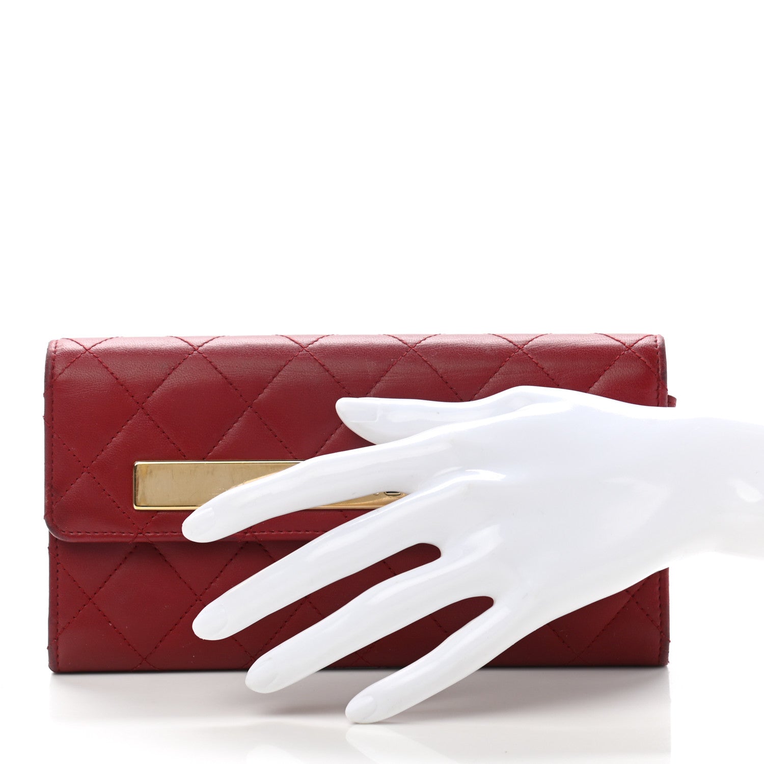 Chanel Lambskin Quilted Trendy CC Large Gusset Flap Wallet Dark Red 2 of 10