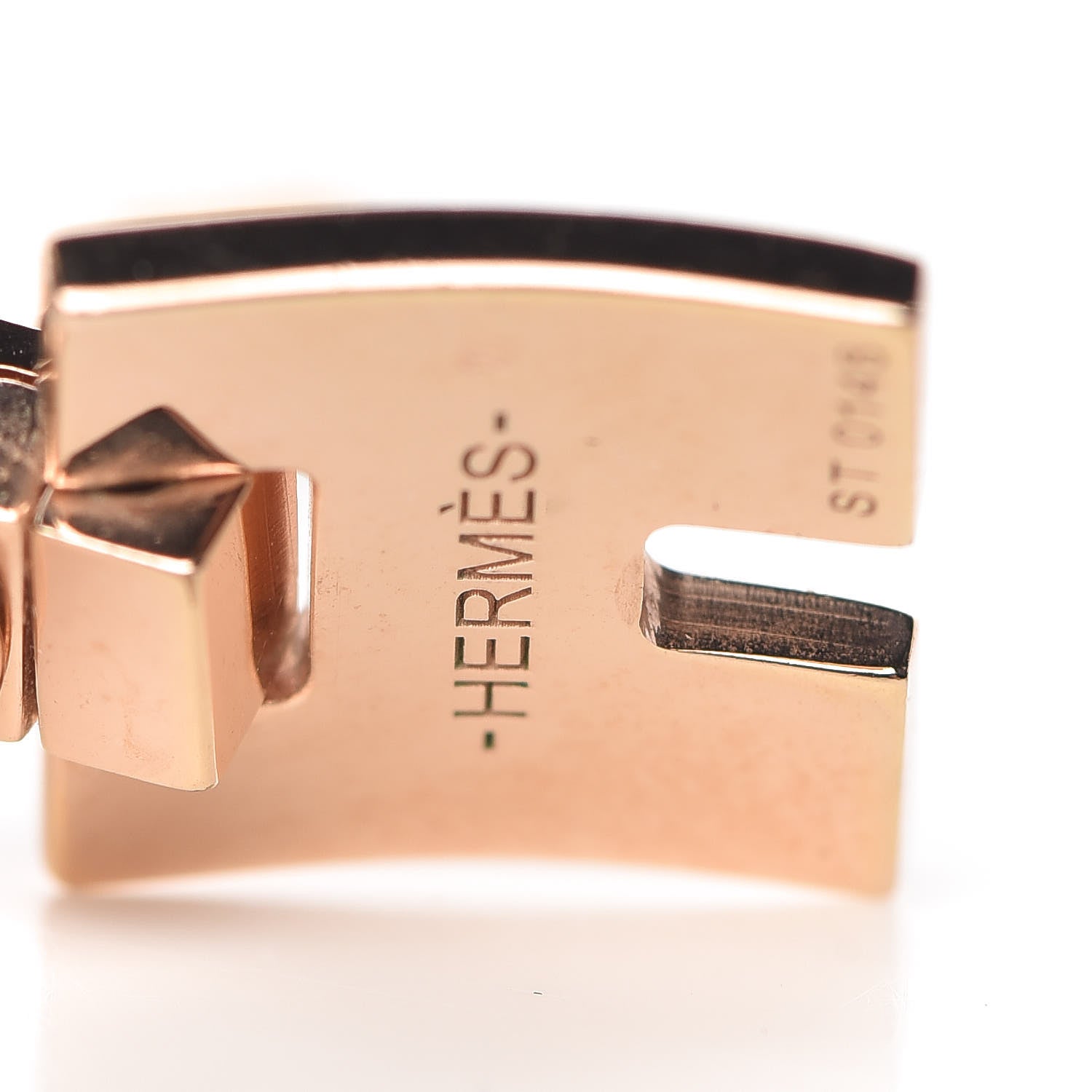 Hermes Rose Gold Lacquer Eileen Earrings Rouge H 4 of 6