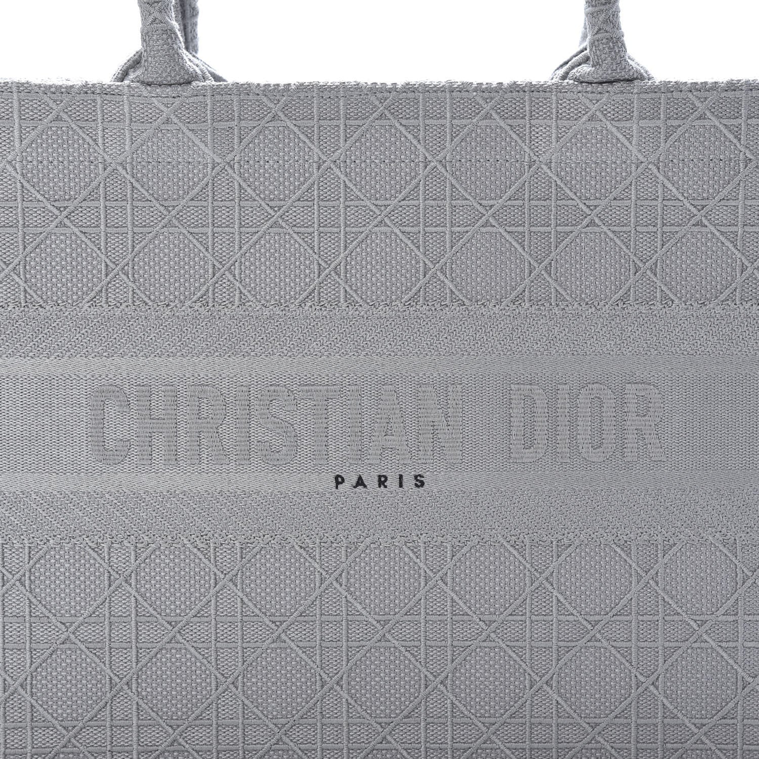 Christian Dior Canvas Embroidered Cannage Medium Book Tote Stone 7 of 9