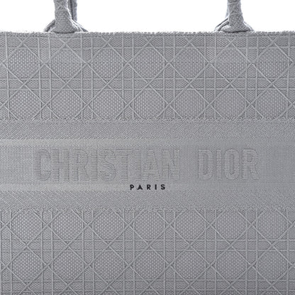 Christian Dior Canvas Embroidered Cannage Medium Book Tote Stone 7 of 9