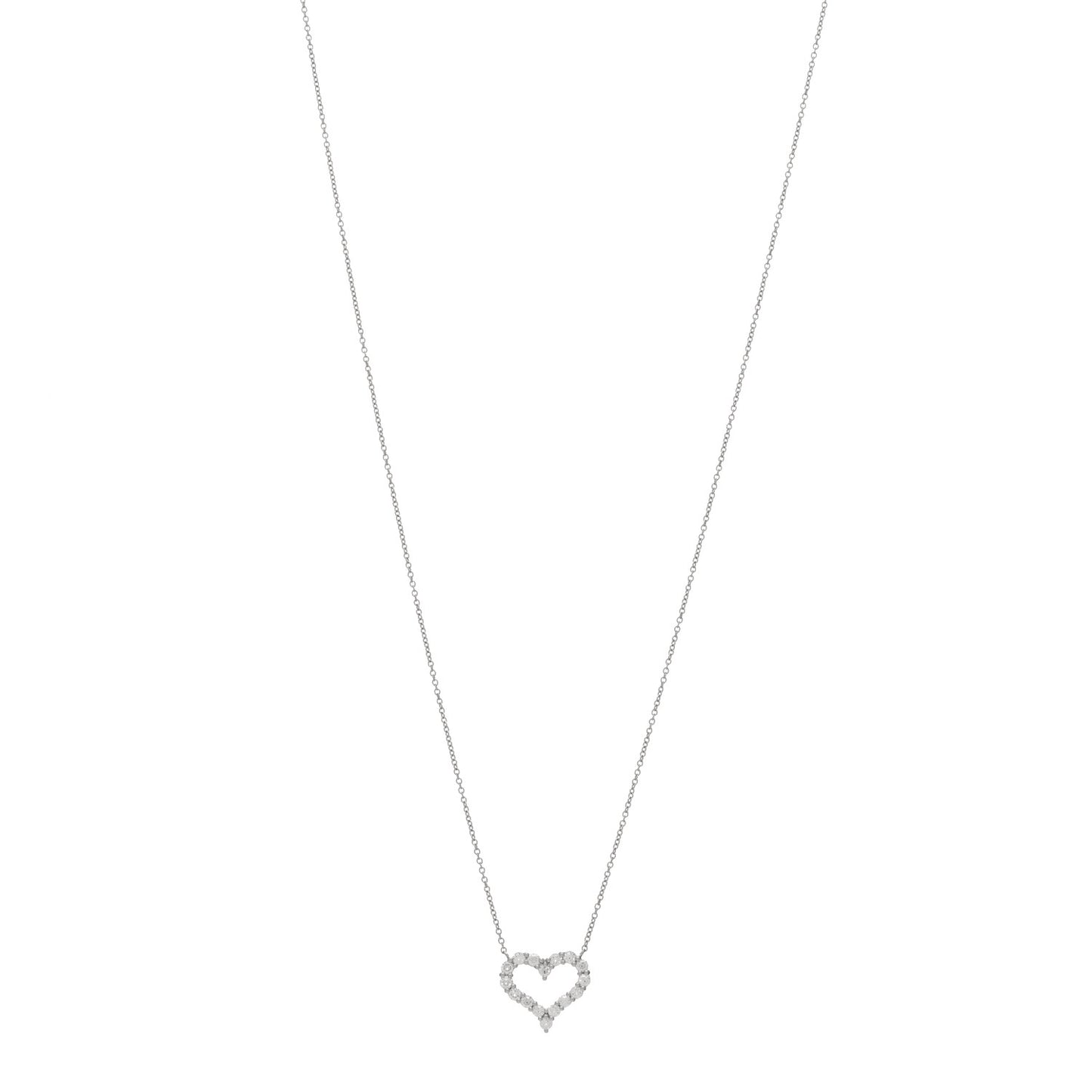 Platinum Diamond Small Heart Pendant Necklace
