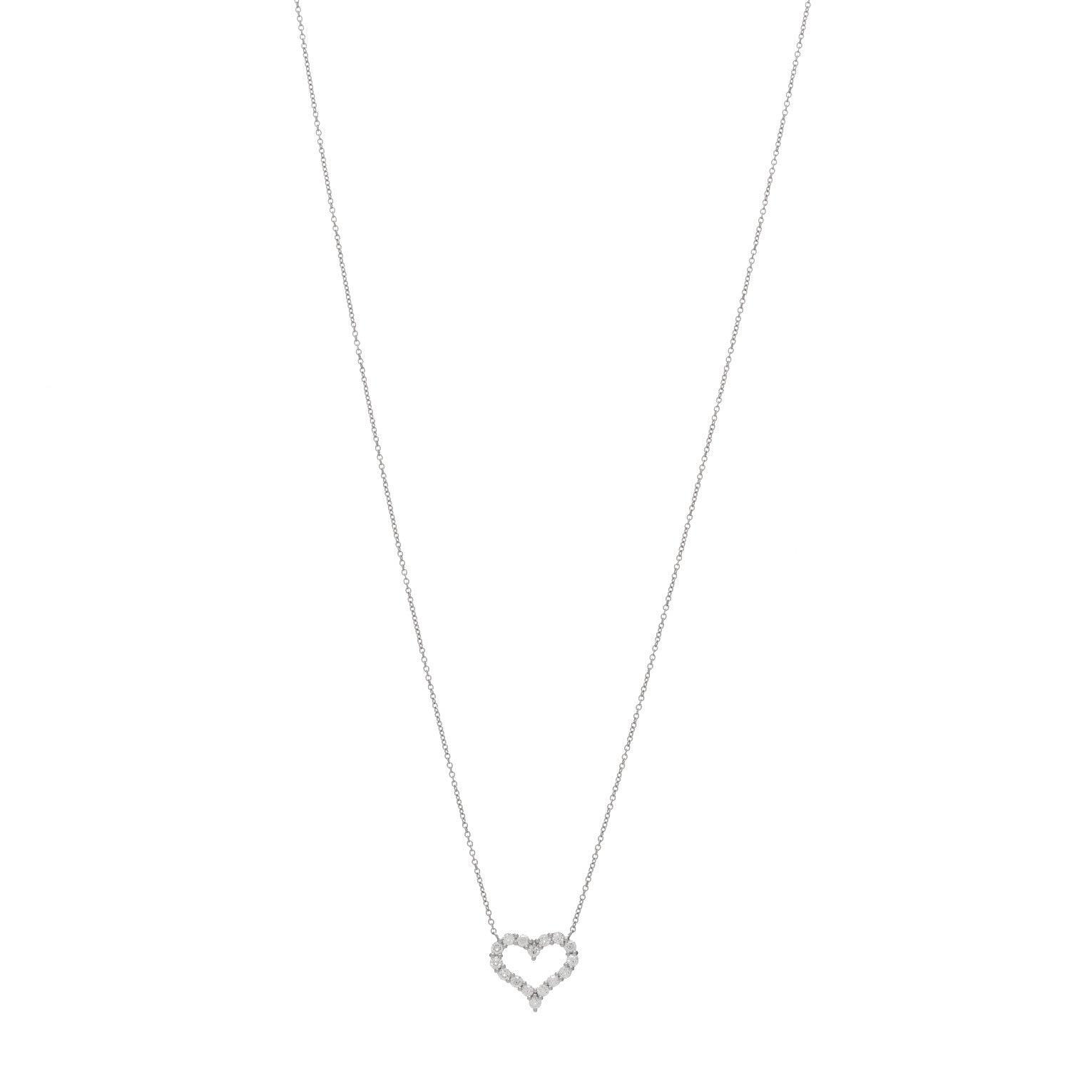 Tiffany Platinum Diamond Small Heart Pendant Necklace 1 of 3