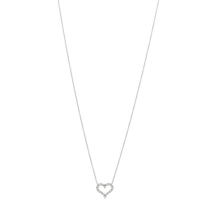 Tiffany Platinum Diamond Small Heart Pendant Necklace 1 of 3