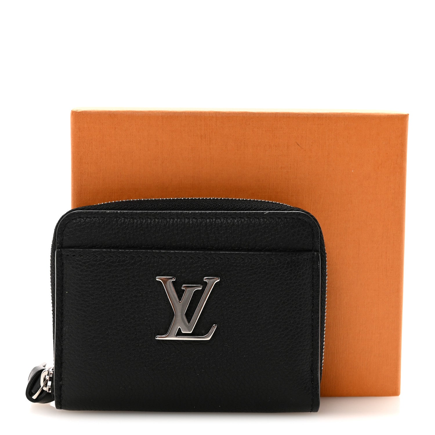 Louis Vuitton Calfskin Lockme Zippy Coin Purse Black 1852592