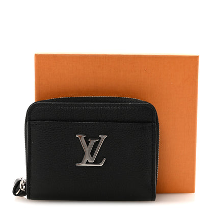Louis Vuitton Calfskin Lockme Zippy Coin Purse Black 7 of 7