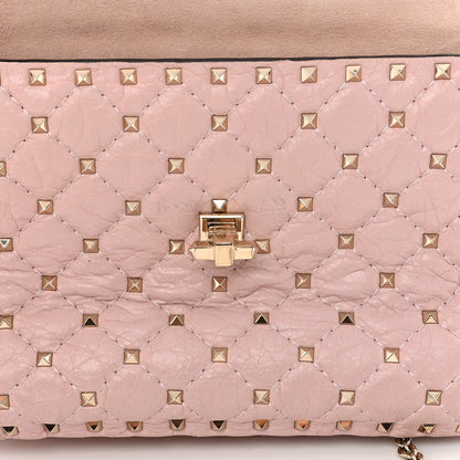 Valentino Garavani Craquele Nappa Medium Rockstud Spike Shoulder Bag Water Rose 15 of 18