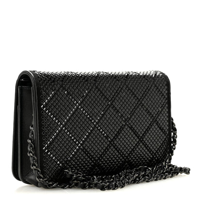 Chanel Lambskin Studded Wallet On Chain WOC Black 3 of 11