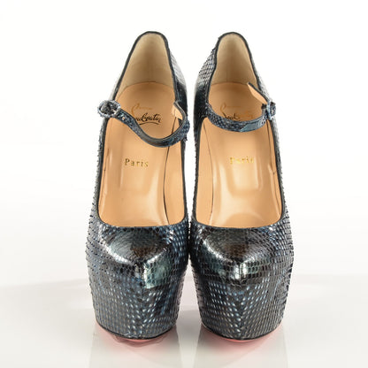 Christian Louboutin Python Lady Daf 160 Platform Pumps 41 Navy 2 of 7