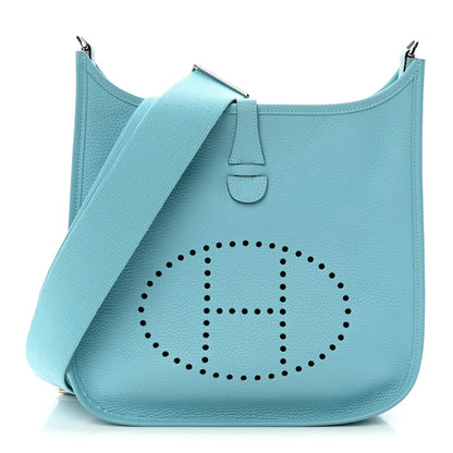 Hermes Taurillon Clemence Evelyne III PM Bleu Atoll 1 of 12
