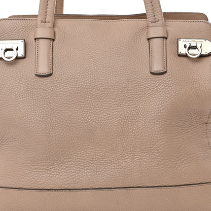 Salvatore Ferragamo Calfskin Large Verve Double Zip Tote Beige 8 of 11