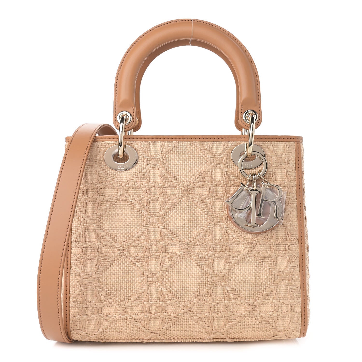 Christian Dior Raffia Medium Lady Dior Bag Beige 1 of 10