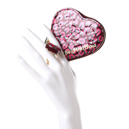 Louis Vuitton Vernis Leopard Coeur Heart Coin Purse Rouge Fauviste 2 of 8