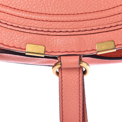 Chloe Grained Calfskin Medium Marcie Saddle Bag Coral Pop 9 of 14