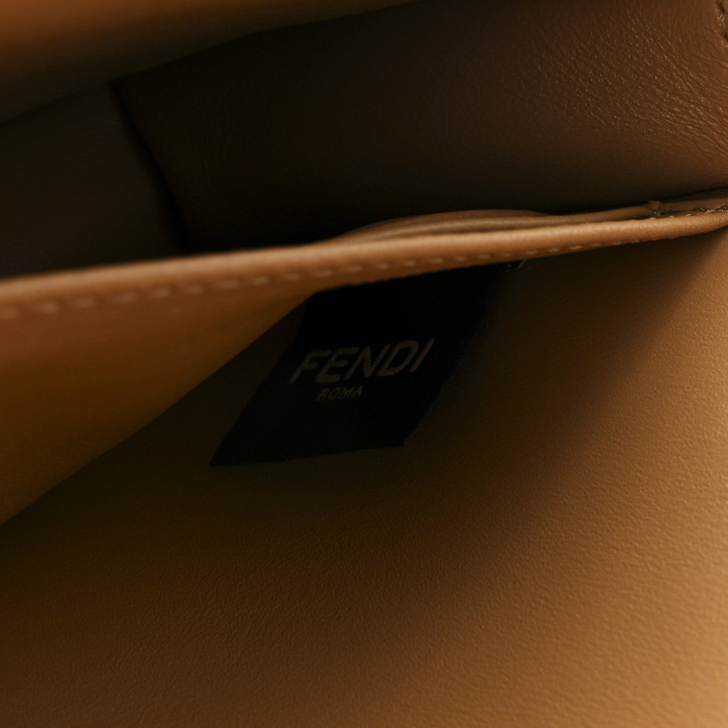 Fendi Nappa Matisse FF Embossed Wallet On Chain Baguette Miele Scuro 6 of 9