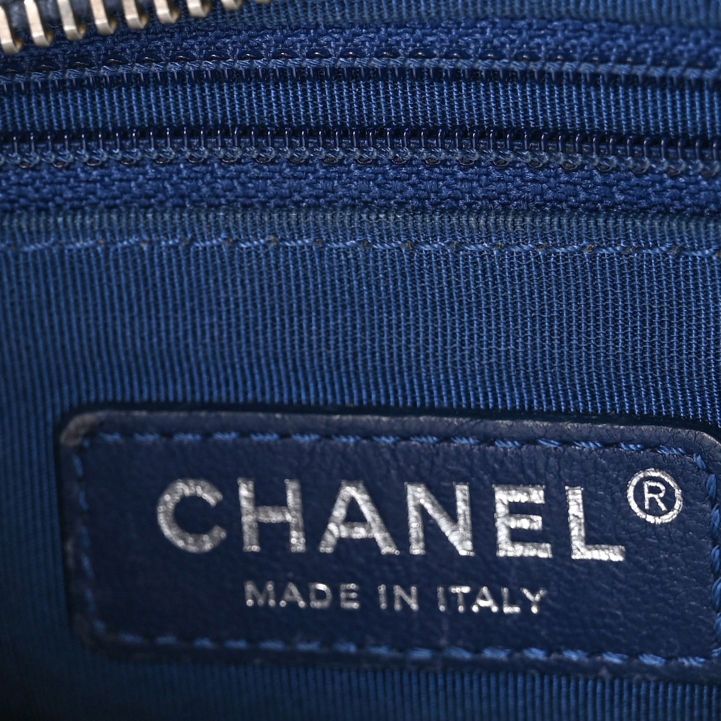 Patent Goatskin Quilted Small Gabrielle Hobo Blue