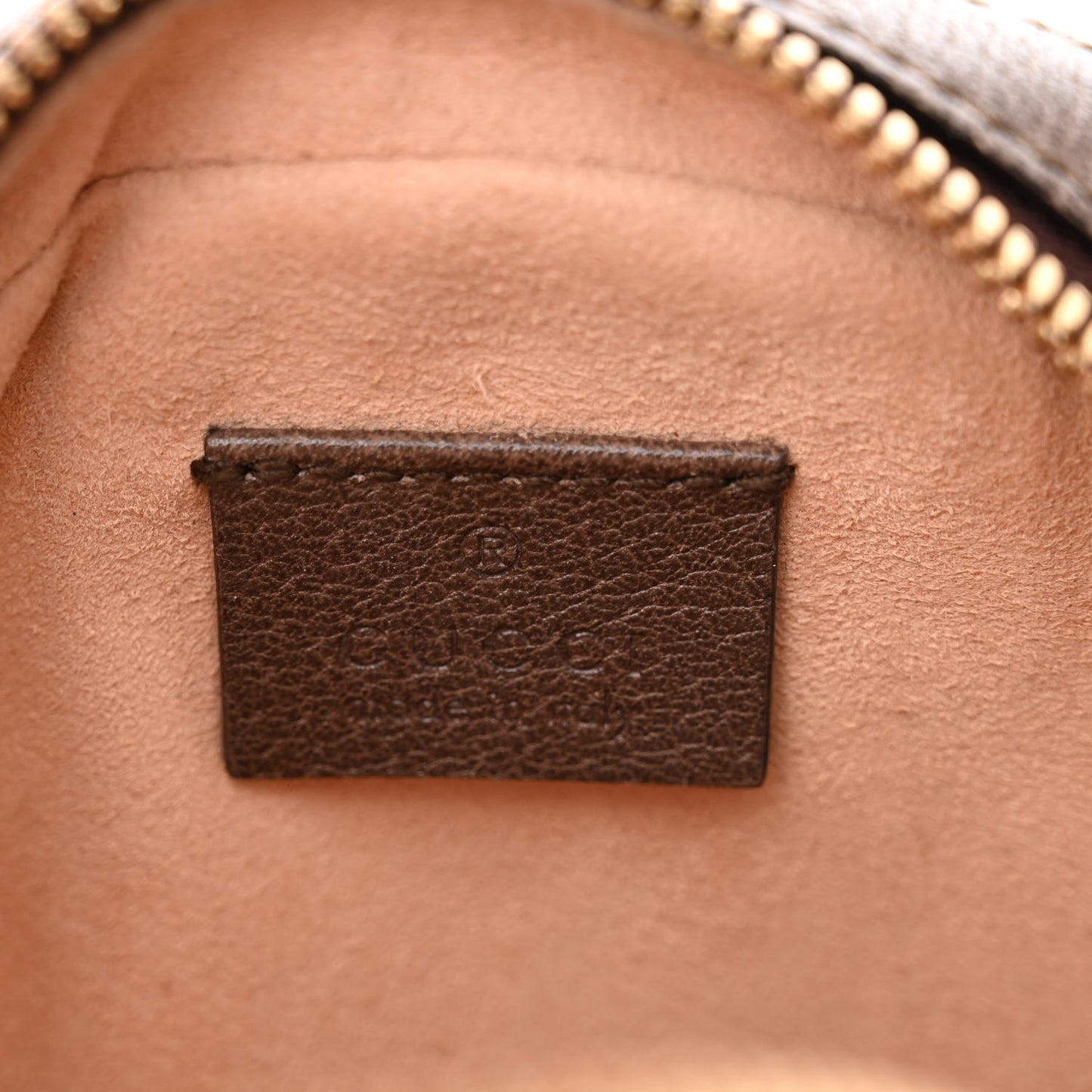 GG Supreme Monogram Web Mini Ophidia Round Shoulder Bag Brown