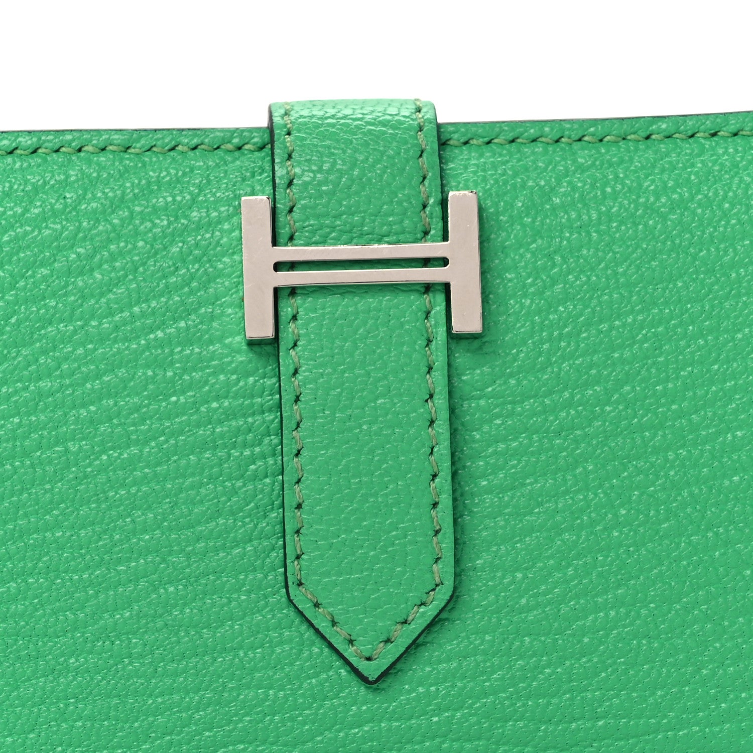 Hermes Chevre Mysore Bearn Card Holder Wallet Vert Comics 7 of 9