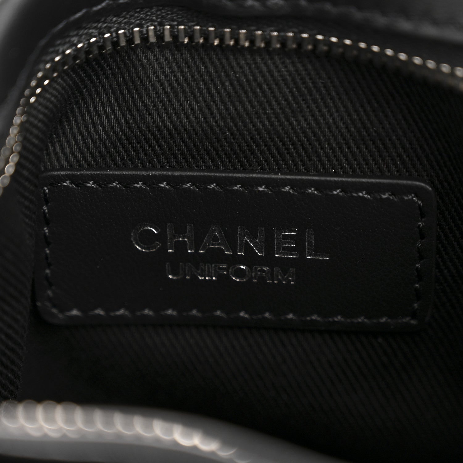 Chanel Lambskin Quilted Uniform Crossbody Bag Black 6 of 10