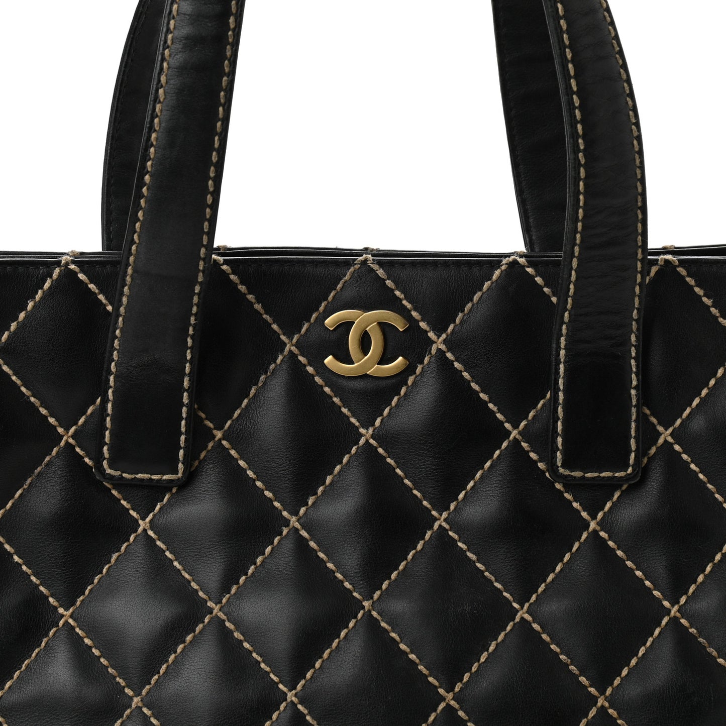 Calfskin Medium Wild Stitch Tote Black