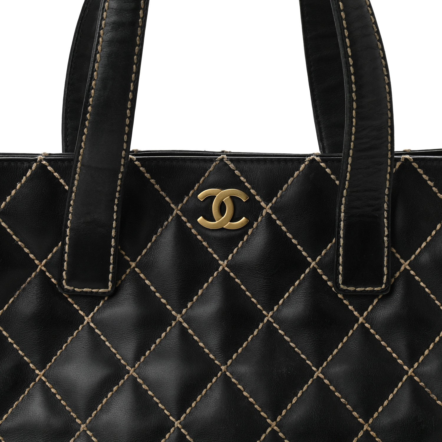 Chanel Calfskin Medium Wild Stitch Tote Black 7 of 9