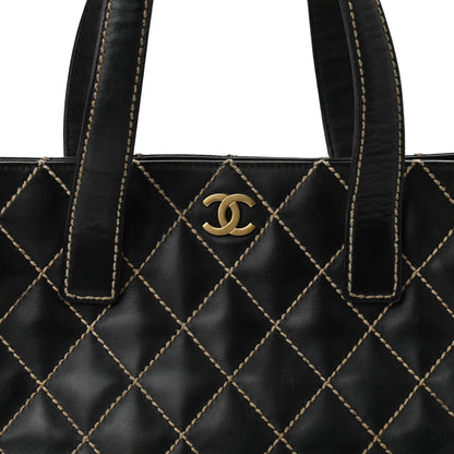 Chanel Calfskin Medium Wild Stitch Tote Black 7 of 9