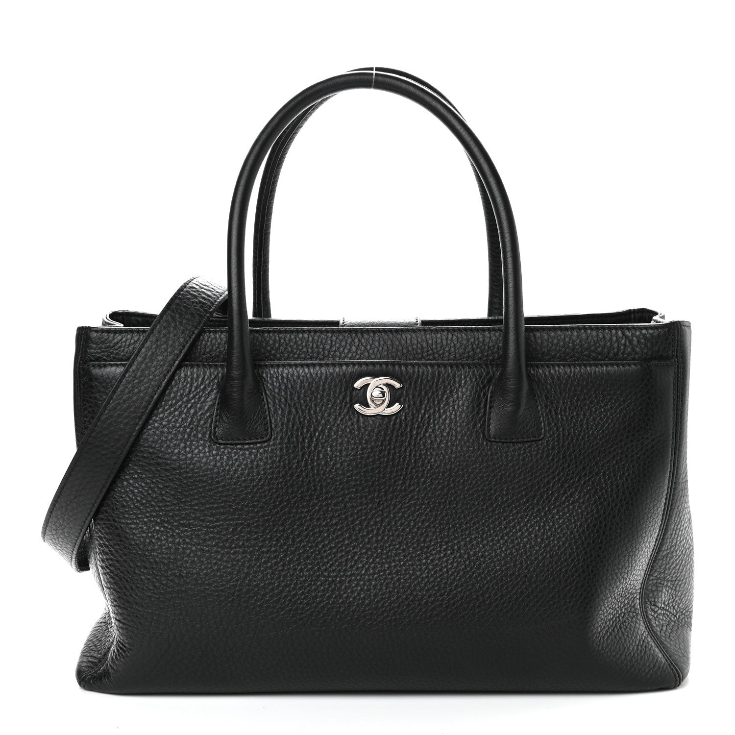 Chanel Calfskin Cerf Executive Shopper Tote Black 3 of 10