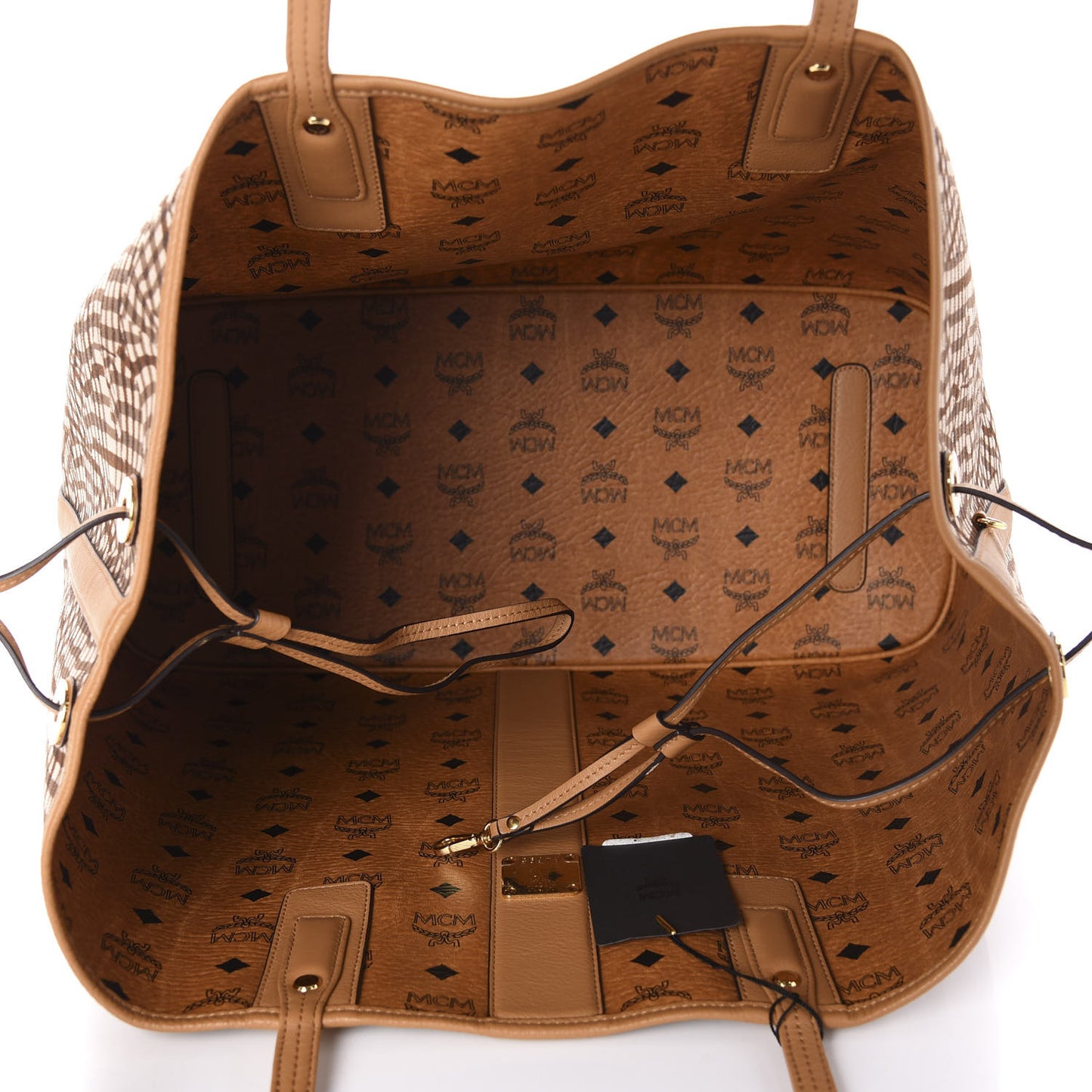 Visetos Large Liz Reversible Shopper Tote Cognac