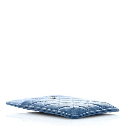 Chanel Caviar Quilted Classic Flat Wallet Pouch Blue 4 of 7