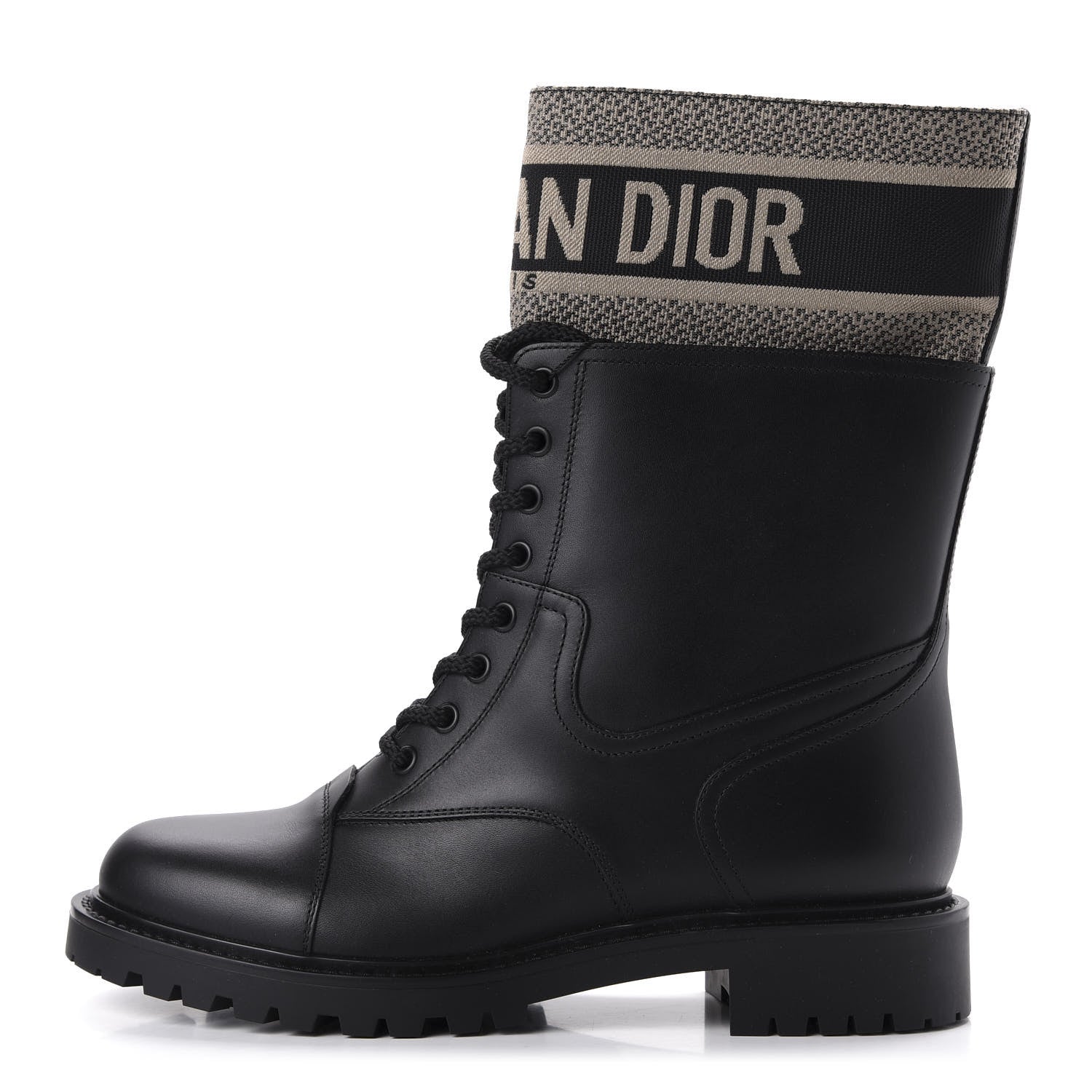 Christian Dior Calfskin Technical Fabric D-Major Ankle Boots 39 Black Taupe 1 of 10