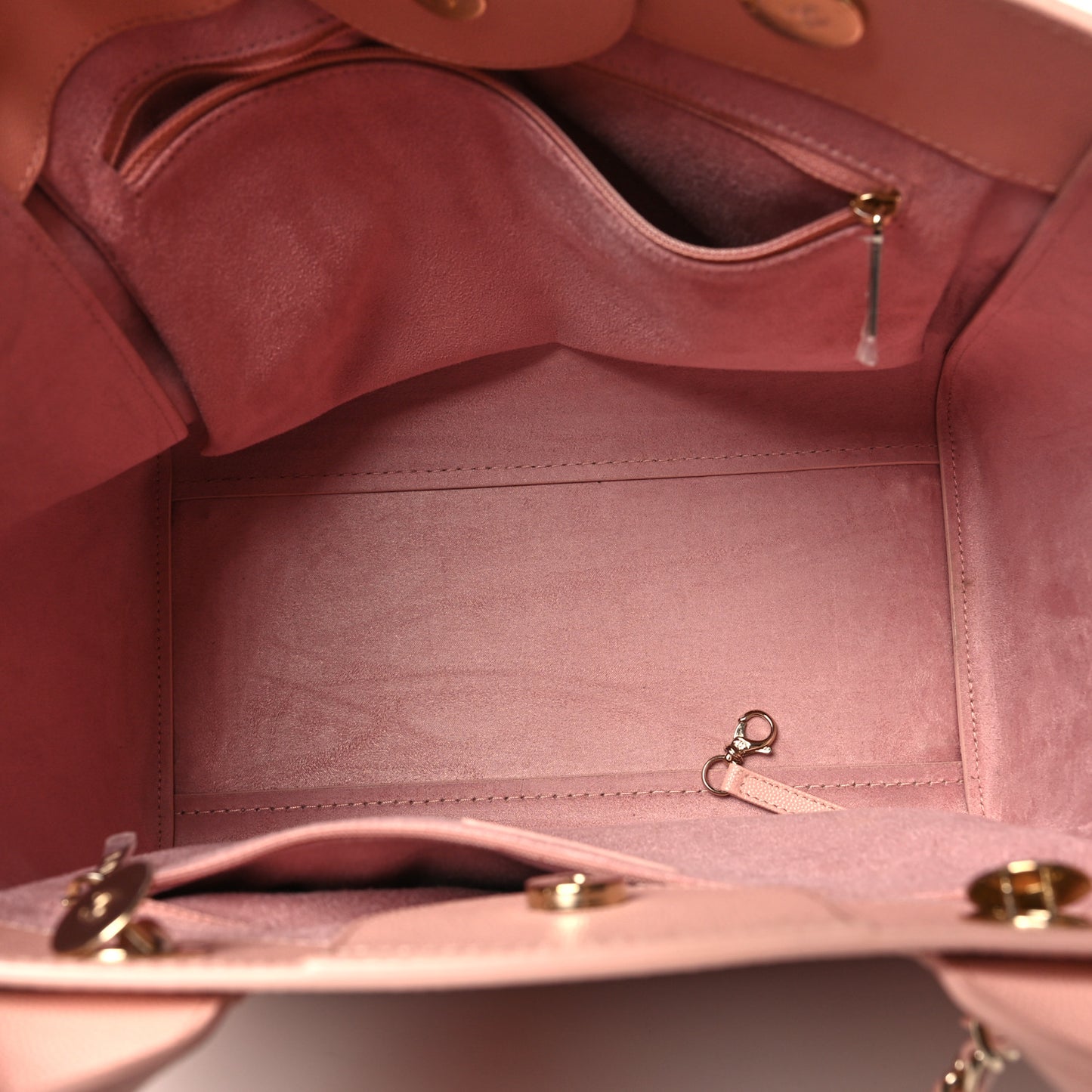 Caviar Small Studded Deauville Tote Light Pink