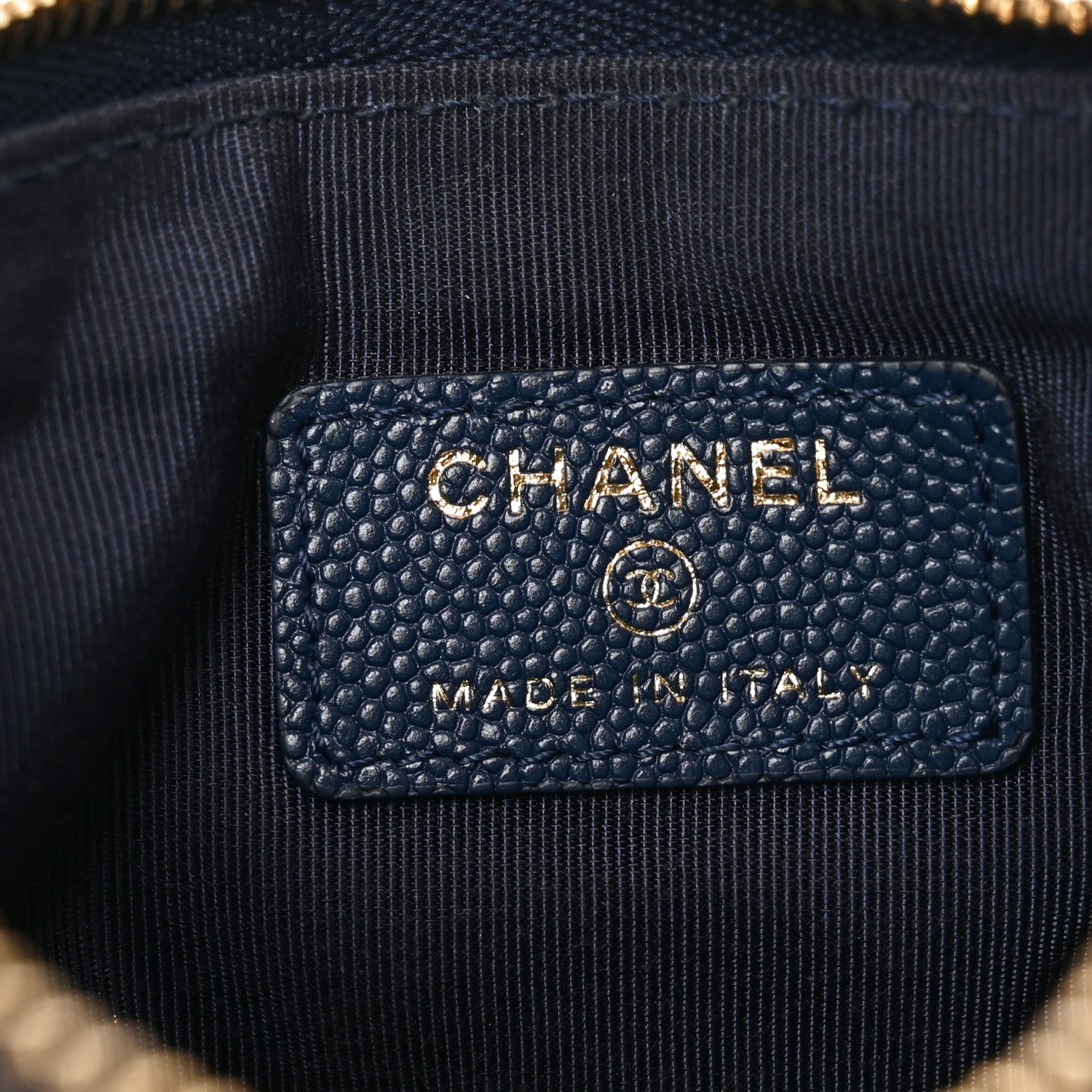 Chanel Caviar Quilted Small Cosmetic Case Navy Blue 6 of 8
