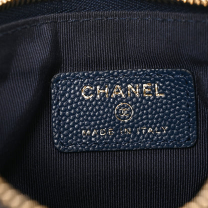 Chanel Caviar Quilted Small Cosmetic Case Navy Blue 6 of 8