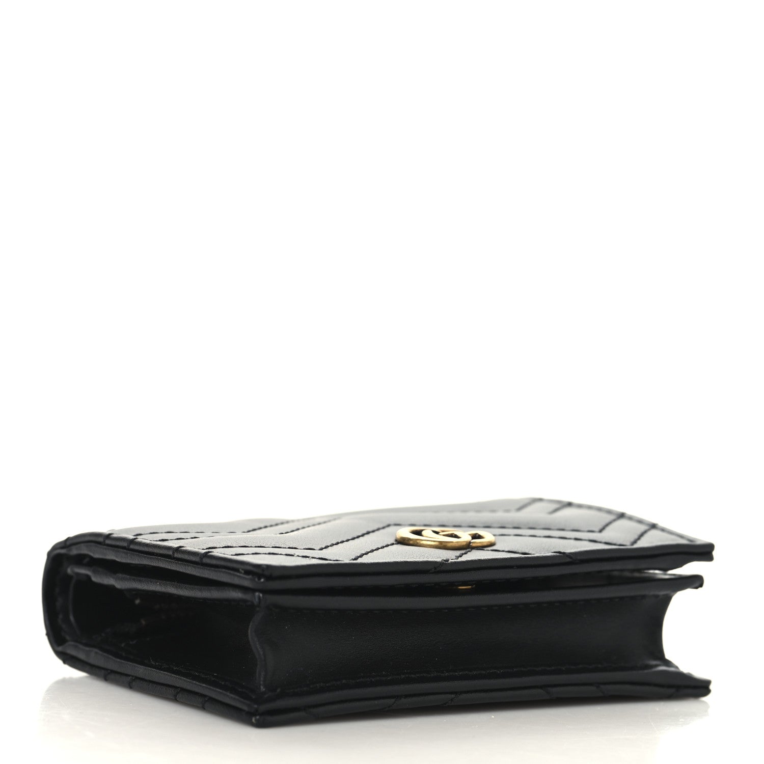 Gucci Calfskin Matelasse GG Marmont Card Case Wallet Black 4 of 8