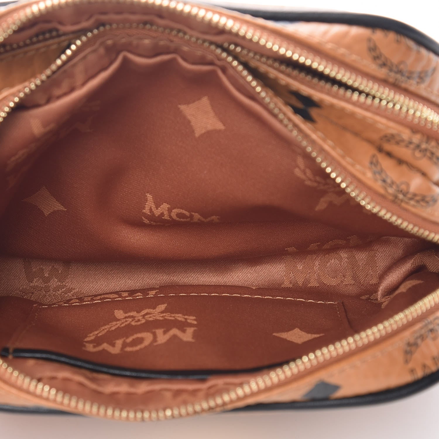 MCM Visetos Mini Camera Crossbody Bag Cognac 6 of 10