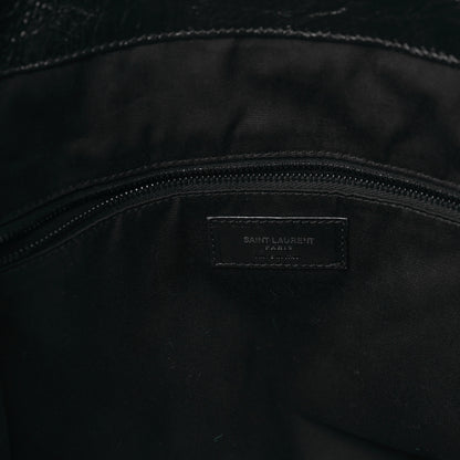 Saint Laurent Crinkled Calfskin Matelasse Monogram Large Niki Shopper Tote Black 6 of 8