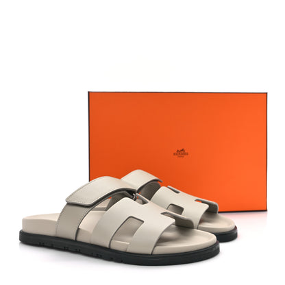 Hermes Calfskin Womens Chypre Sandals 39.5 Beige Esquisse 10 of 10