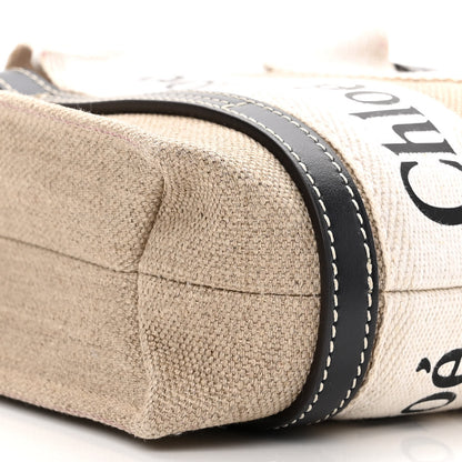 Chloe Cotton Calfskin Mini Woody Ribbon Tote White Blue 8 of 12
