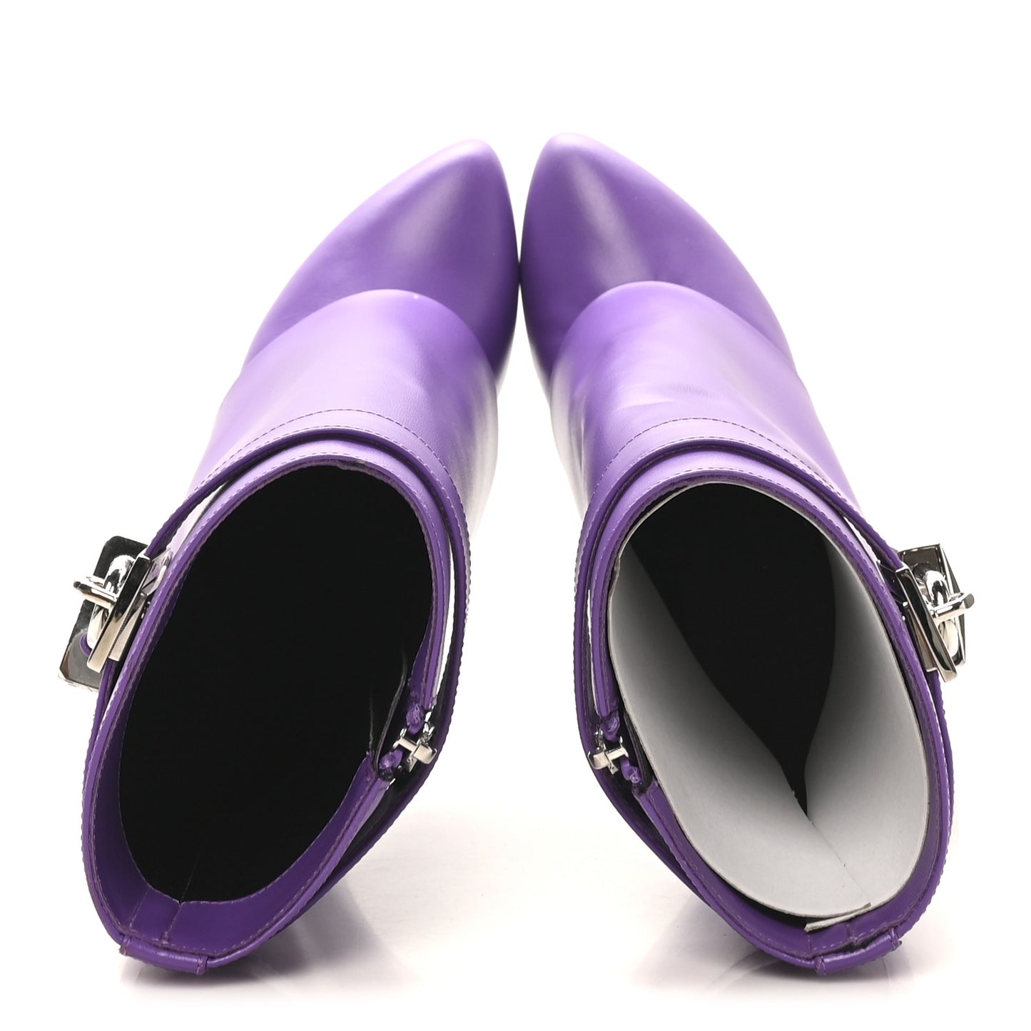 Calfskin Shark Lock Ankle Boots 35 Ultraviolet