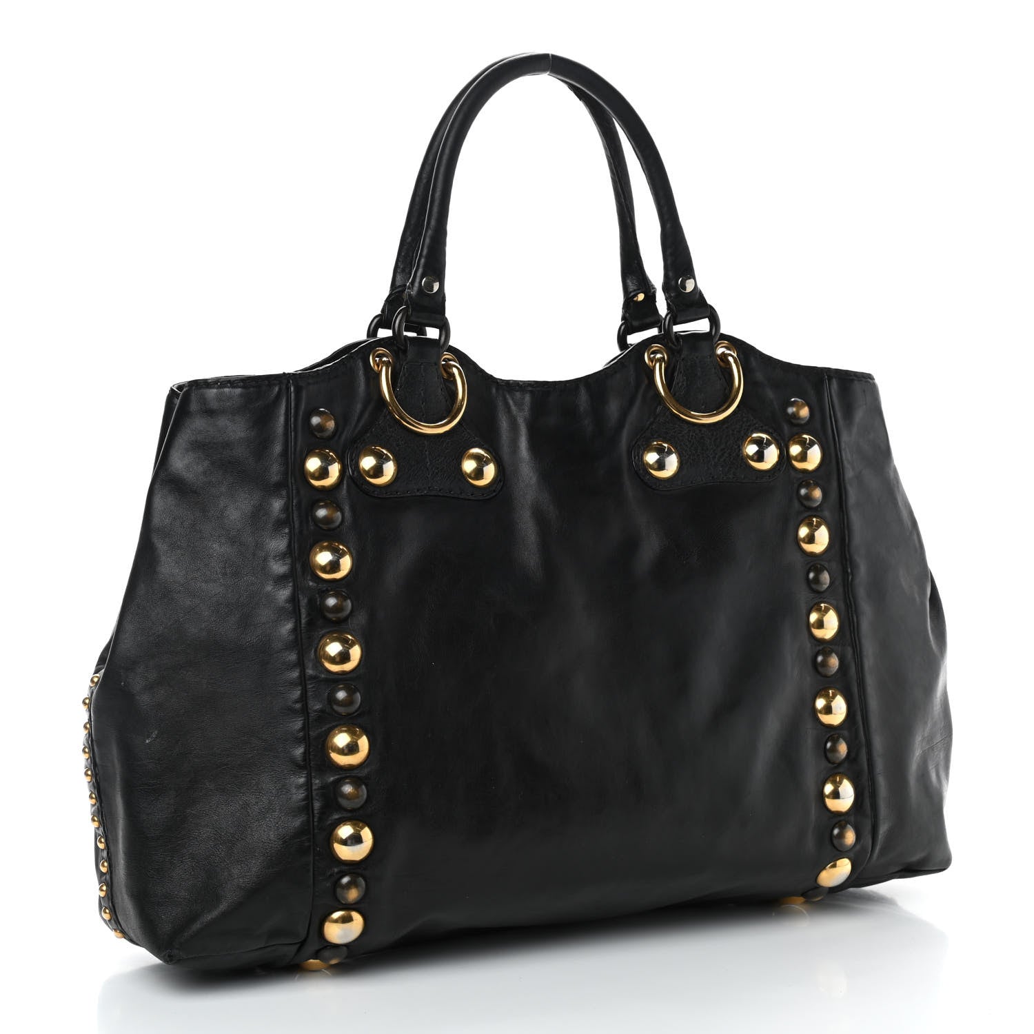Gucci Calfskin Suede Fringe Large Babouska Tote Black 3 of 12