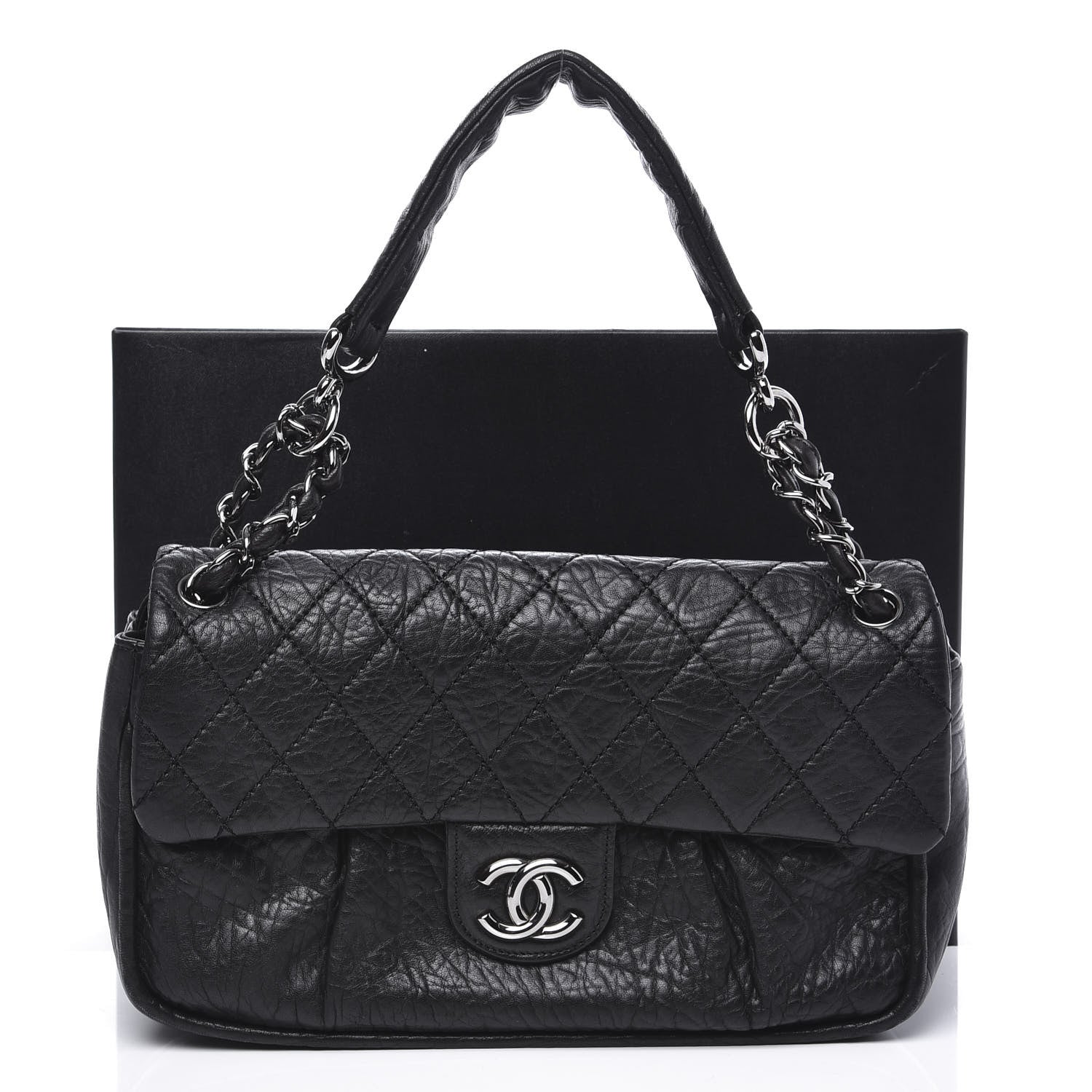 Chanel Distressed Lambskin Lady Braid Flap Black 10 of 10