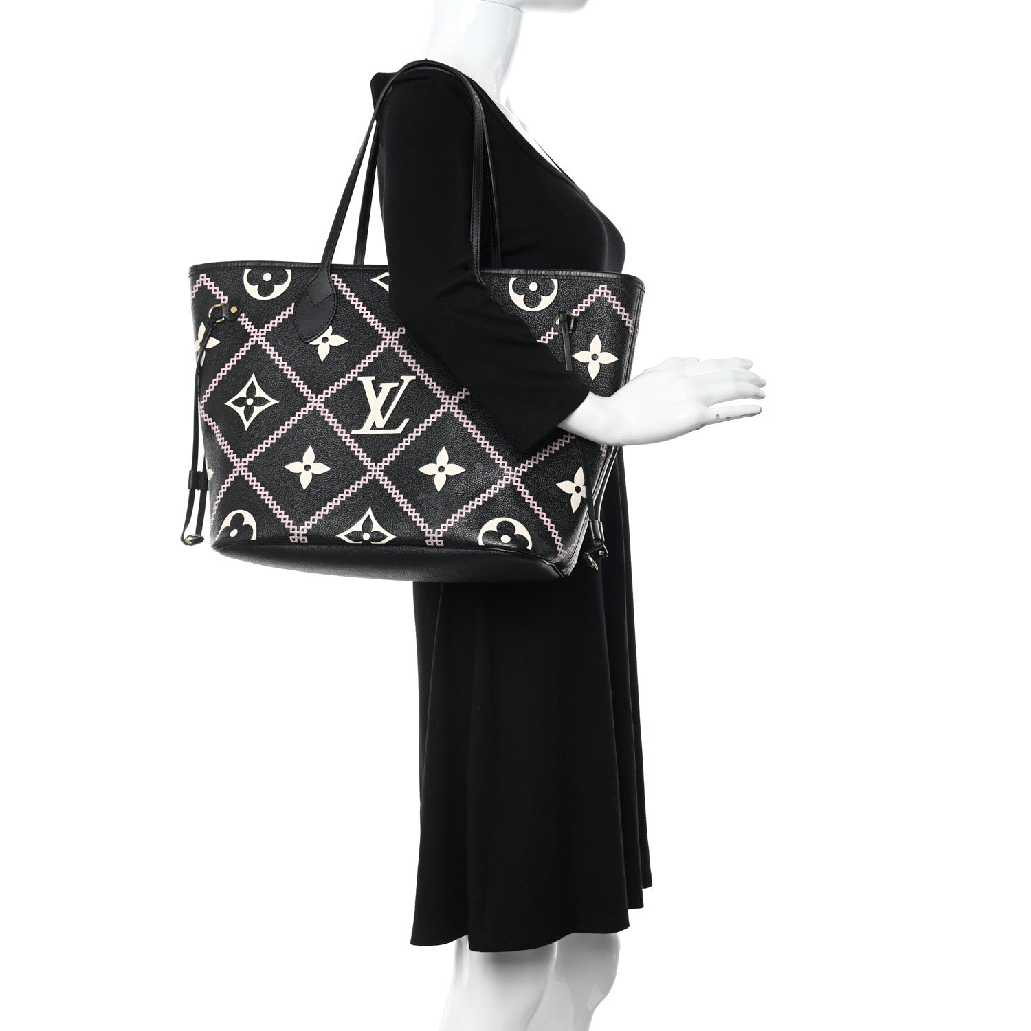 Louis Vuitton Empreinte Monogram Giant Broderies Neverfull MM Black 2 of 11