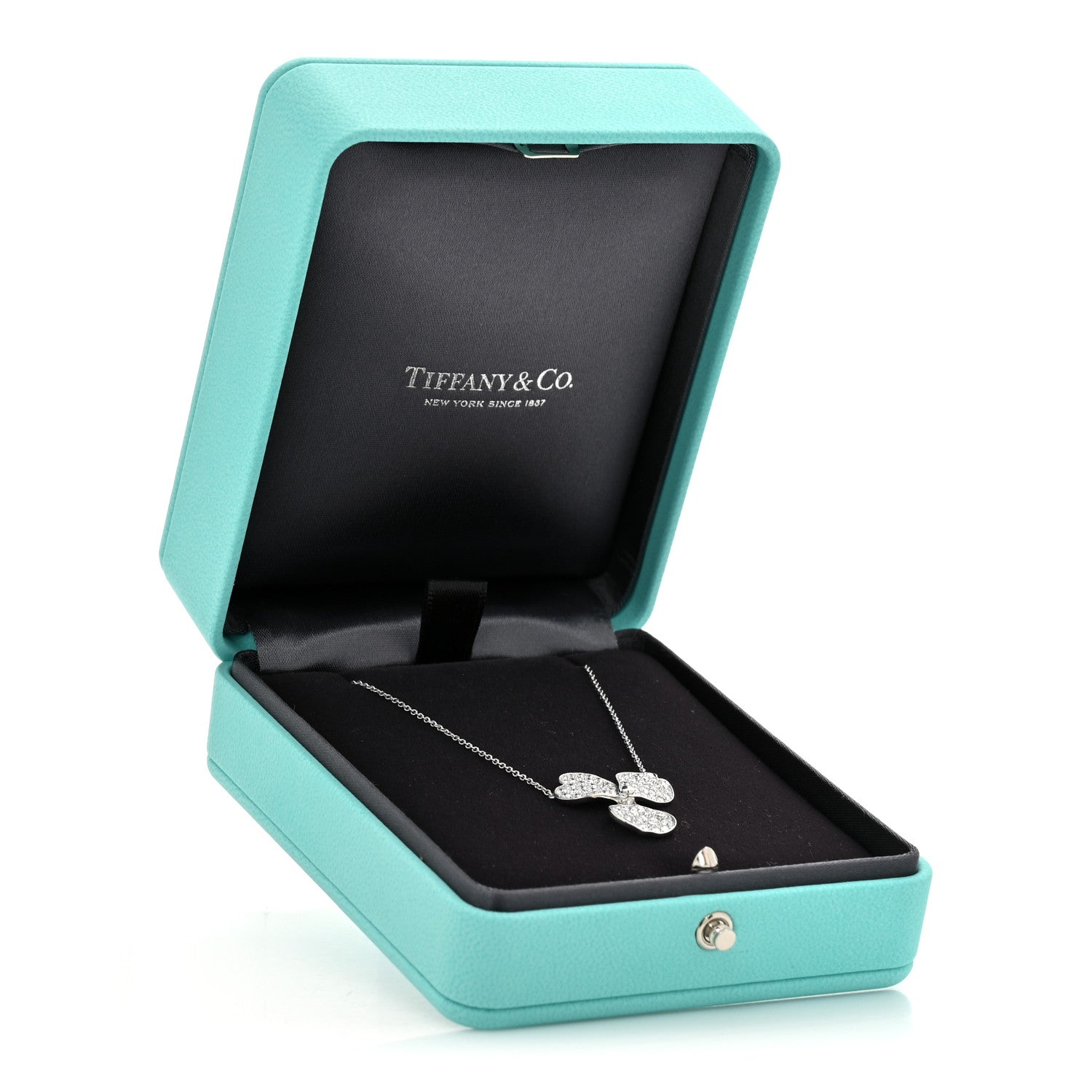 Tiffany Platinum Diamond Large Paper Flowers Pave Pendant Necklace 6 of 6