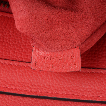 Celine Drummed Calfskin Micro Luggage Coquelicot 8 of 9