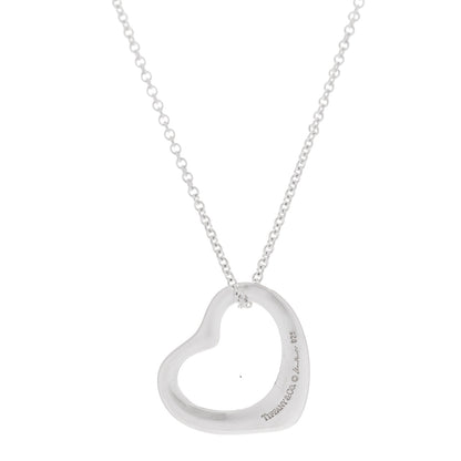 Tiffany Sterling Silver 22mm Elsa Peretti Open Heart Pendant Necklace 4 of 6
