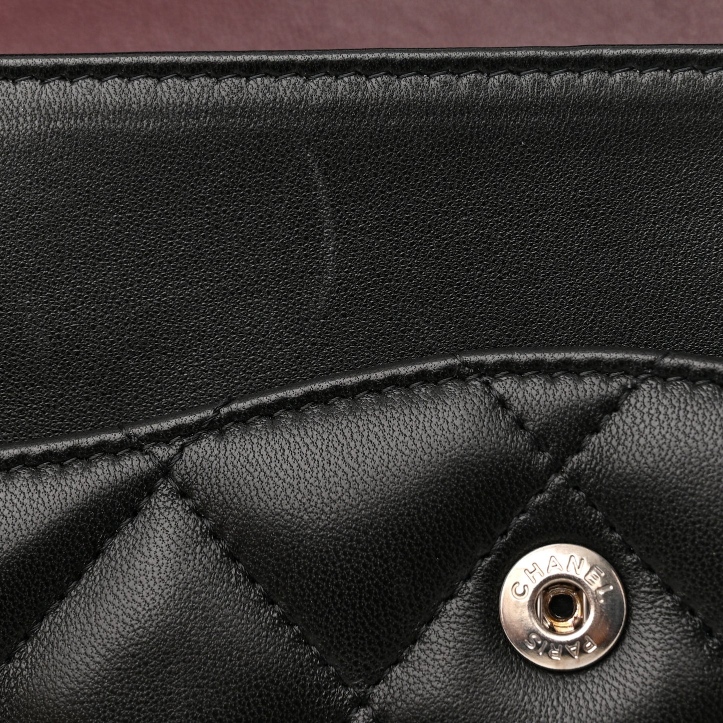 Lambskin Quilted Jumbo Double Flap Black