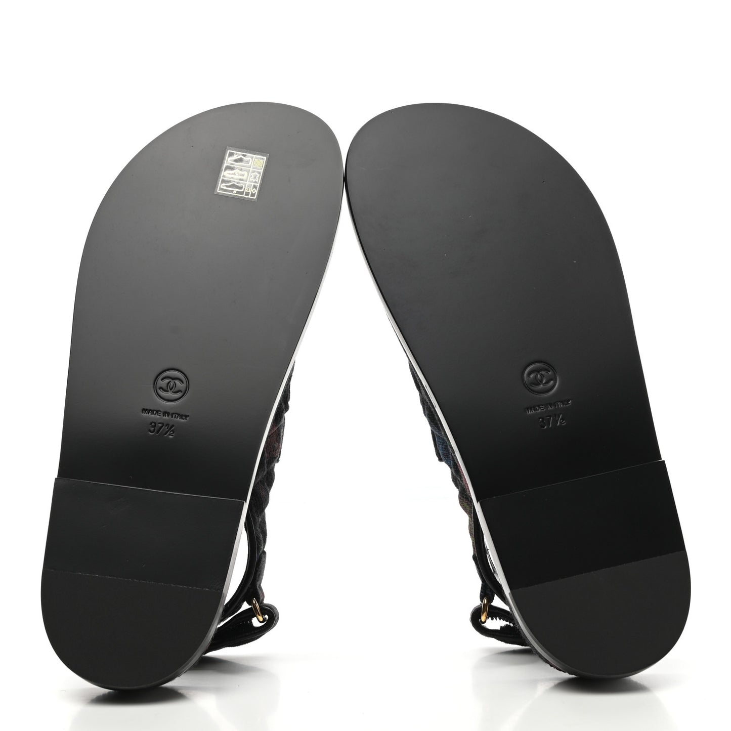 Denim Quilted Dad Sandals 37.5 Black Multicolor