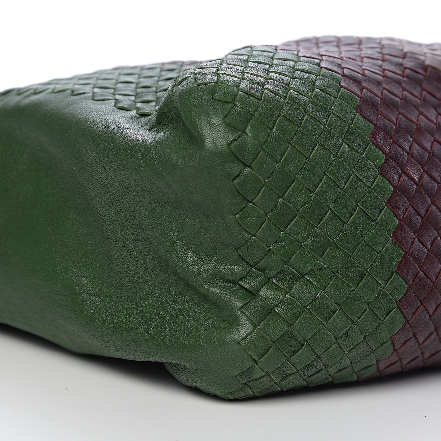 Goatskin Intrecciato Tote Green